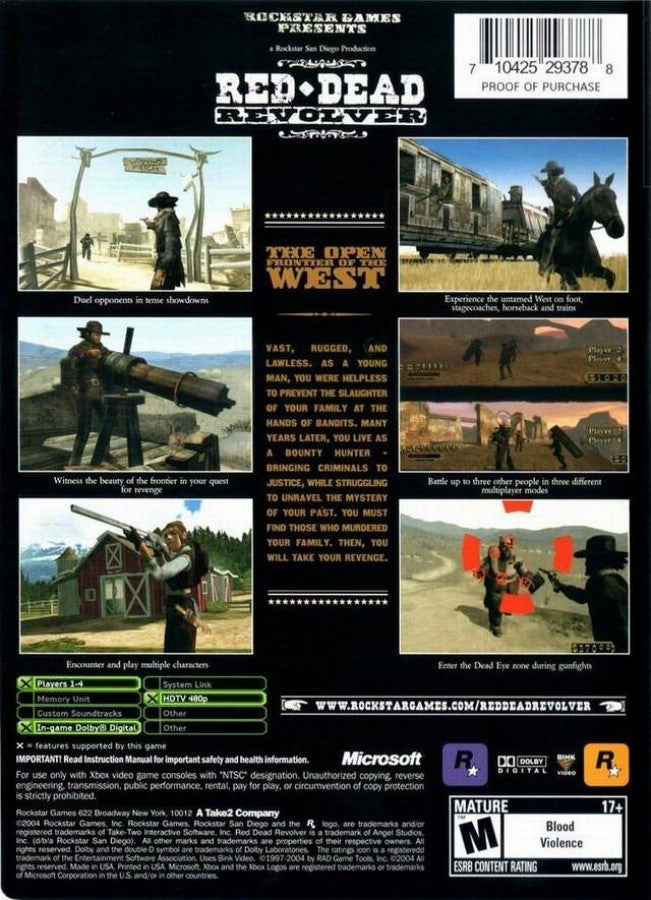 Red Dead Revolver back cover art for Xbox (XBOX) video game