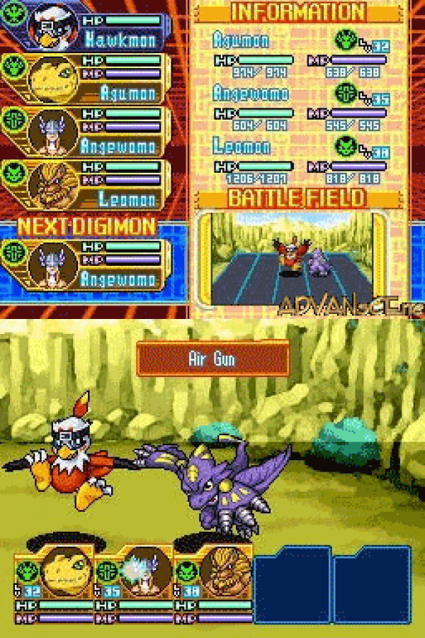 Digimon World: Dawn gameplay for Nintendo DS (DS) monster-raising RPG adventure video game