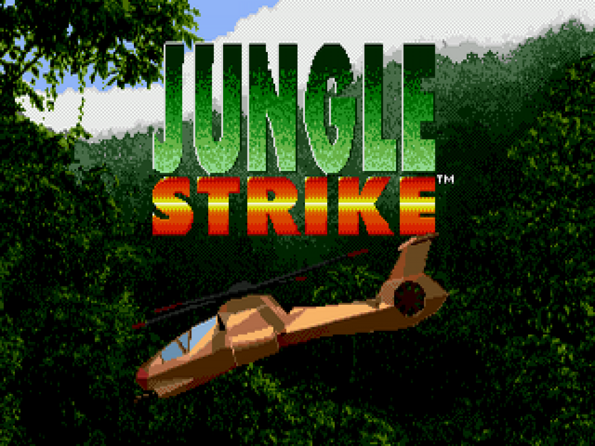 Jungle Strike title screen for Sega Genesis (GEN) video game