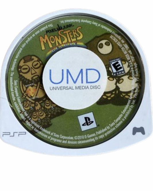 PixelJunk Monsters Deluxe PlayStation Portable PSP inspired design featuring tower defense strategy gameplay aesthetic vibrant hand drawn jungle environments creature wave defense mechanics strategic placement systems cooperative style challenges and portable arcade strategy presentation UMD