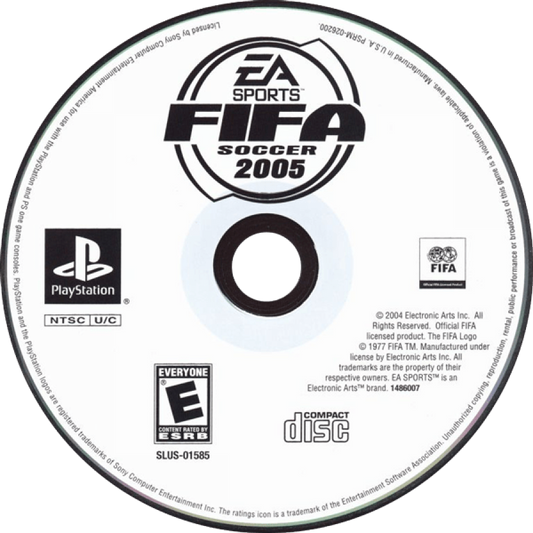 FIFA 2005 disc for PlayStation 1 (PS1) retro soccer video game