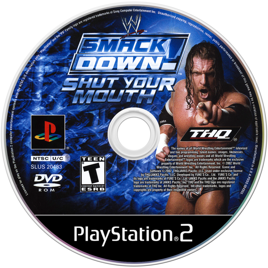 WWE SmackDown Shut Your Mouth disc game cover for PlayStation 2