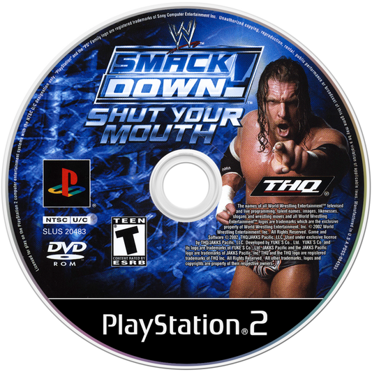 WWE SmackDown Shut Your Mouth disc game cover for PlayStation 2