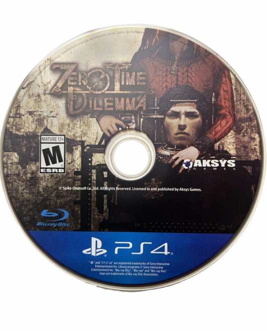 Zero Time Dilemma PlayStation 4 PS4 for retro video game enthusiasts featuring visual novel adventure gameplay escape room puzzle solving branching narrative choices suspenseful storytelling multiple endings science fiction mystery themes and collectible gaming appeal disc