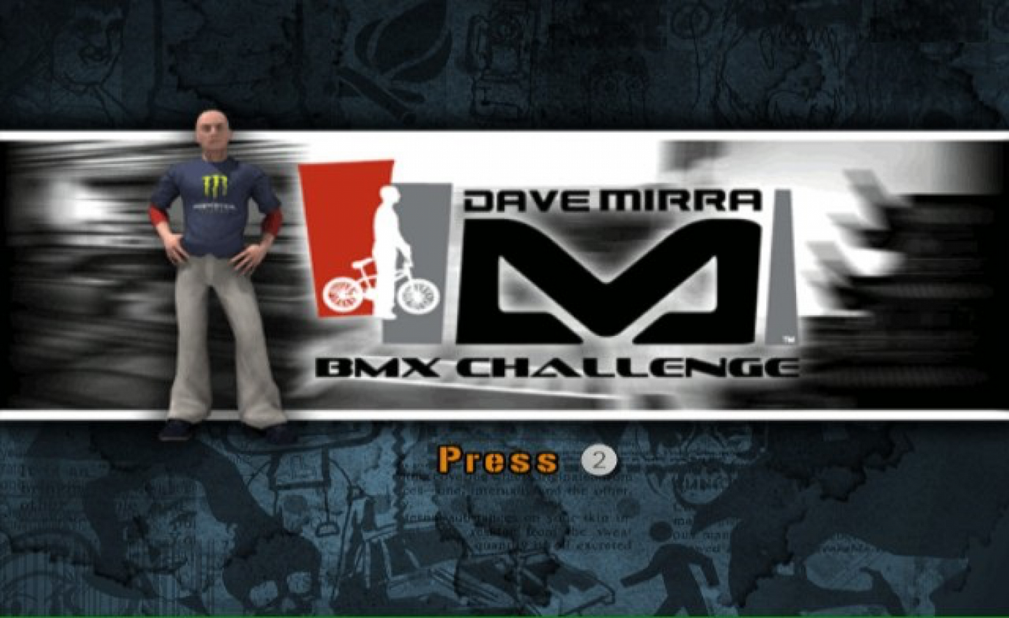 Dave Mirra BMX Challenge title screen art for Nintendo Wii (Wii) video game