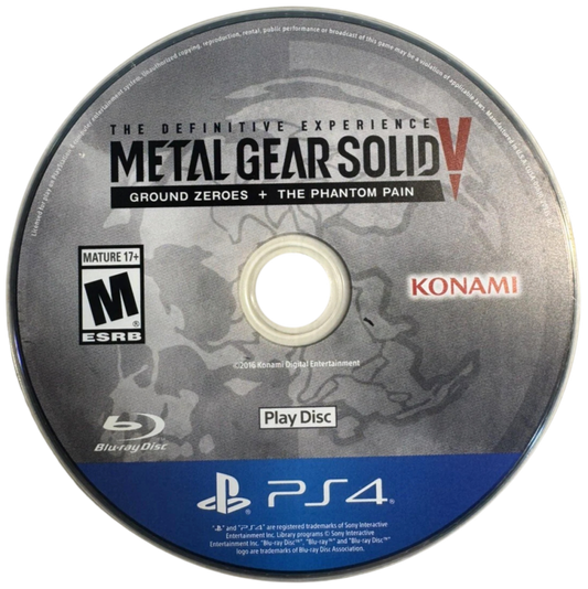Metal Gear Solid V: The Definitive Experience – PlayStation 4 (PS4) video game disc, action stealth game