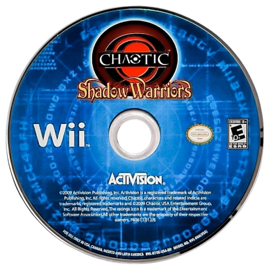 Chaotic: Shadow Warriors disc for Nintendo Wii (Wii) video game