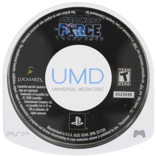 Star Wars The Force Unleashed PlayStation Portable PSP for action adventure video game fans featuring lightsaber combat Force powers cinematic storytelling epic Star Wars battles Jedi and Sith action challenging missions character upgrades immersive sci fi adventure collectible gaming appeal UMD disc