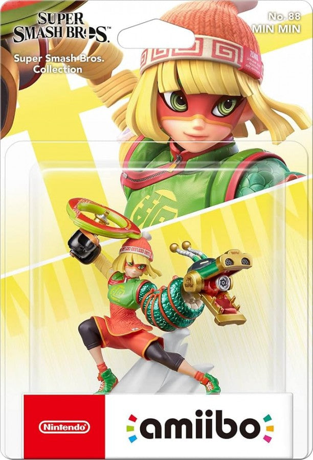 Min Min amiibo Nintendo Switch for video game enthusiasts featuring collectible Nintendo character figure compatible with Super Smash Bros Ultimate and select amiibo supported games unlocking in game features display worthy design and collectible gaming appeal box