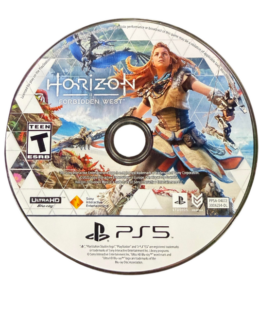 Horizon Forbidden West PS5 action-adventure video game disc