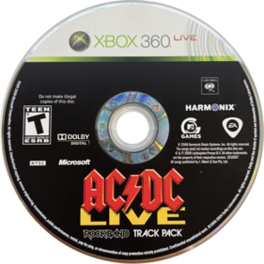 AC/DC Live Rock Band Track Pack – Xbox 360 (X360) Disc for video game