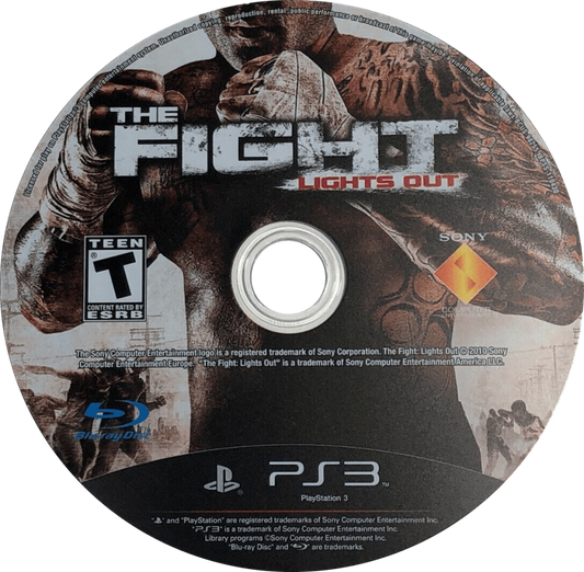 The Fight: Lights Out disc art for PlayStation 3 (PS3) video game
