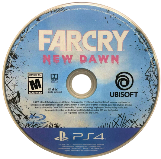 Far Cry: New Dawn – PlayStation 4 (PS4) video game disc, open-world shooter by Ubisoft