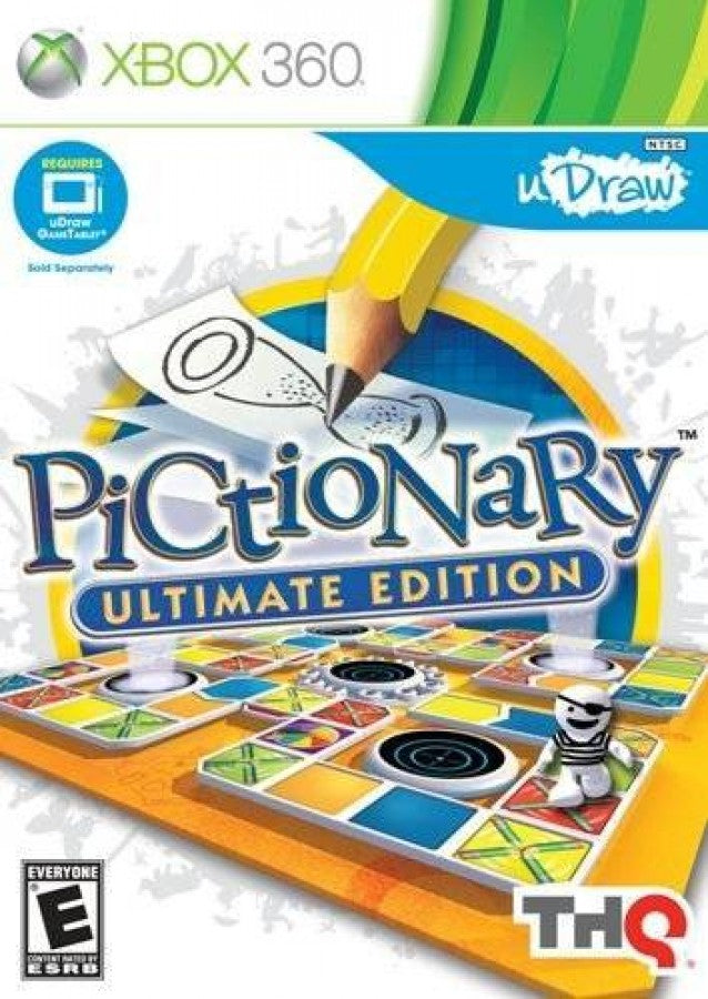 uDraw Pictionary: Ultimate Edition cover art for Xbox 360 (X360) party drawing board game video game