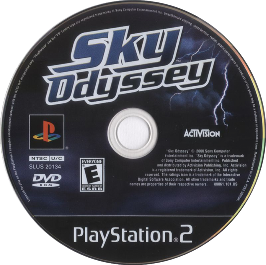 Sky Odyssey PS2 PlayStation 2 flight adventure simulation game retro video game disc