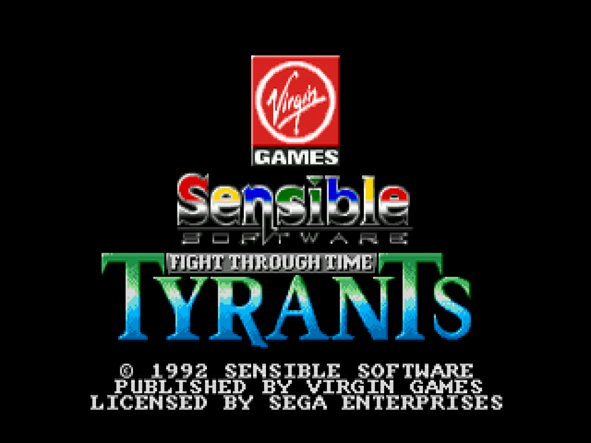 Tyrants Fight Through Time title screen for Sega Genesis GEN video game