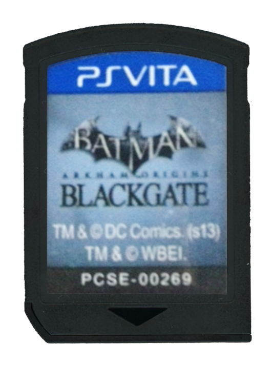 Batman Arkham Origins Blackgate retro PS Vita video game Batman action adventure stealth combat detective gameplay DC Comics side scrolling handheld console title PlayStation Vita release cartridge