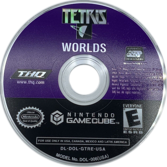Tetris Worlds disc for Nintendo GameCube (GC) puzzle video game