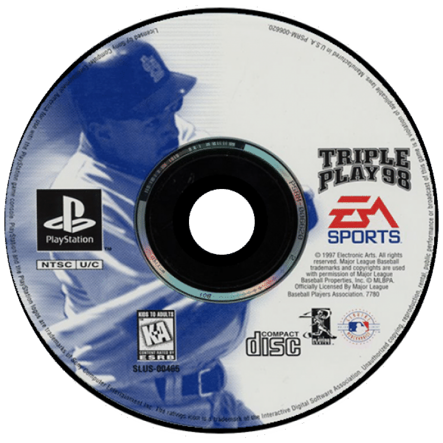 Triple Play 98 disc for PlayStation 1 (PS1) baseball sports video game