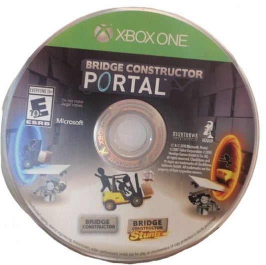 Bridge Constructor Portal – Xbox One (XONE) disc for physics-based puzzle engineering game with Portal-themed elements