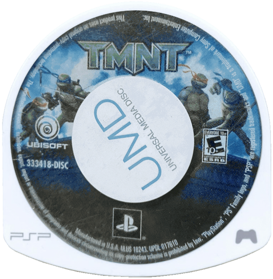 Teenage Mutant Ninja Turtles PlayStation Portable PSP video game, action brawler, beat ’em up gameplay, classic TMNT franchise title game cartridge UMD