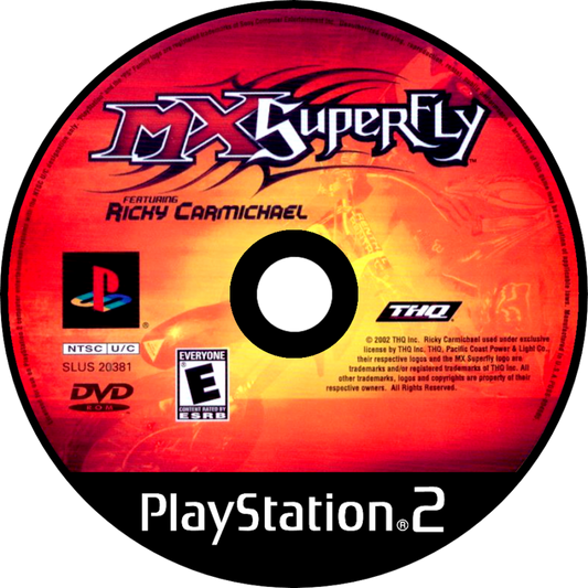 MX Superfly – PlayStation 2 (PS2) motocross racing video game disc