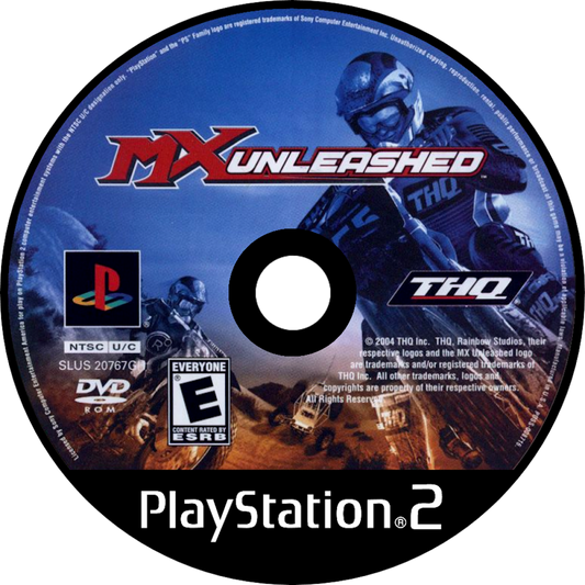 MX Unleashed – PlayStation 2 (PS2) motocross racing video game disc