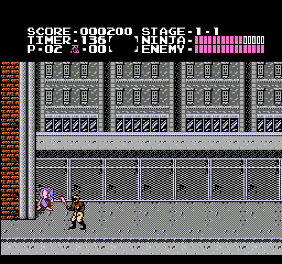 Ninja Gaiden gameplay image for Nintendo Entertainment System (NES) retro video game