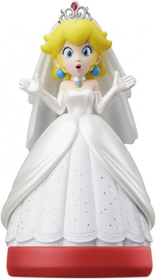 Peach Amiibo Wedding Outfit Super Mario Odyssey series loose authentic Nintendo NFC figure collectible scanning unlocks wedding dress in game compatible Switch Wii U 3DS