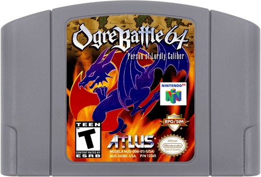 Ogre Battle 64: Person of Lordly Caliber cartridge for Nintendo 64 (N64) video game