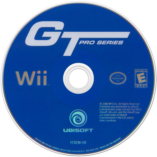 GT Pro Series for Nintendo Wii, disc for a racing video game with street racing, licensed cars, arcade driving, and competitive motorsports game