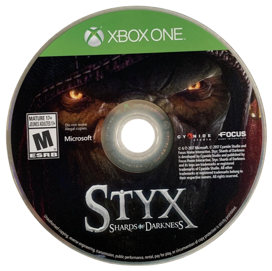 Styx: Shards of Darkness – Xbox One (XONE) disc for stealth action-adventure video game
