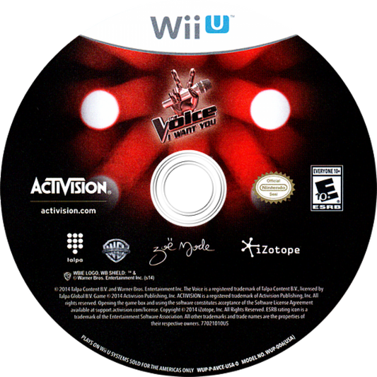 The Voice: I Want You disc cover art for Nintendo Wii U (WiiU) video game