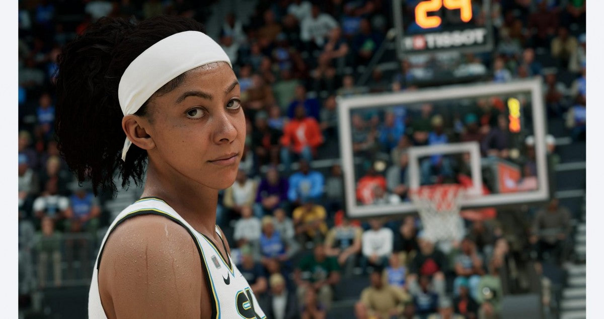 NBA 2K22 PlayStation 5 basketball simulation video game Visual Concepts 2K Sports MyCAREER storyline The City online hub MyTEAM card collecting The WNBA mode seasonal content updates DualSense controller integration gameplay screenshot