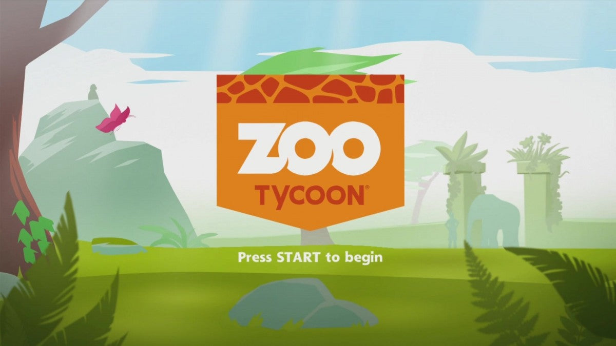 Zoo Tycoon start screen for Xbox 360 (X360) zoo management simulation video game
