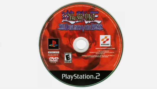 Yu-Gi-Oh! The Duelists of the Roses disc cover art for Playstation 2 (PS2) video game.