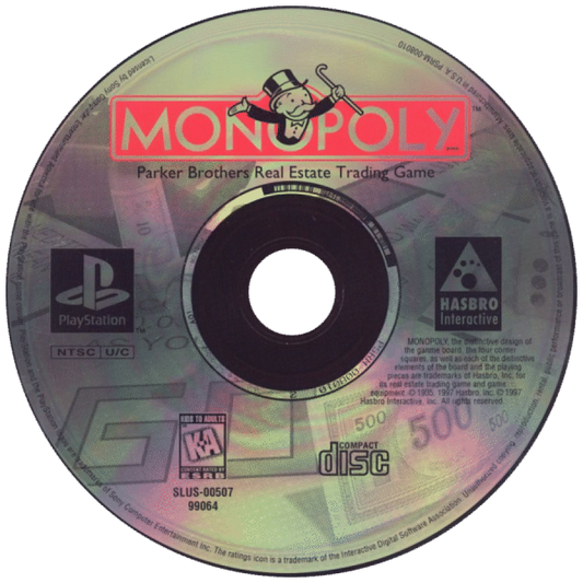 Monopoly disc for PlayStation 1 (PS1) retro video game