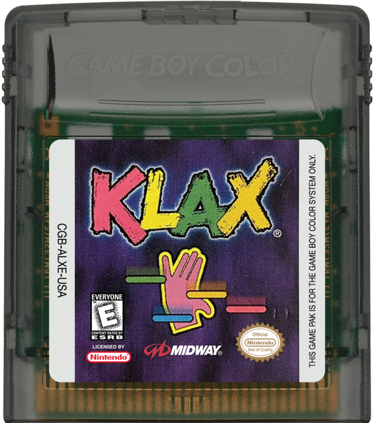 Klax Game Boy Color puzzle video game cartridge