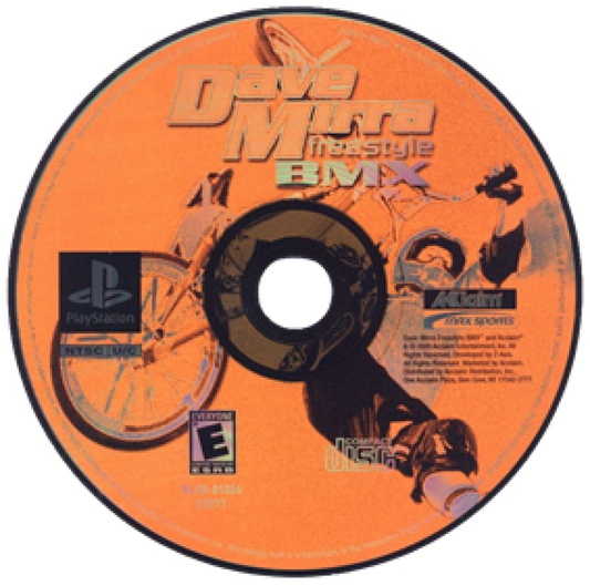 Dave Mirra: Freestyle BMX disc for PlayStation 1 (PS1) retro bmx video game
