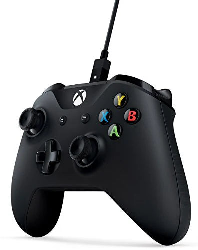 Black original Xbox One controller wireless Microsoft gaming accessory for Xbox One and PC systems with cable