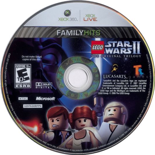 LEGO Star Wars II: The Original Trilogy disc for Xbox 360 (X360) action-adventure sci-fi video game