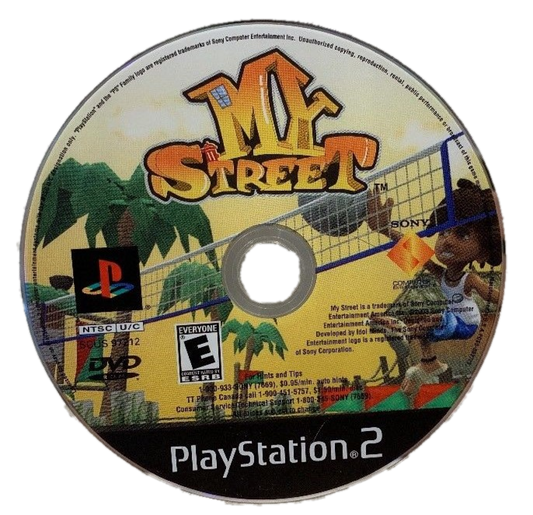 My Street for PlayStation 2 party mini game collection featuring neighborhood competitions multiplayer modes arcade style challenges family friendly gameplay disc