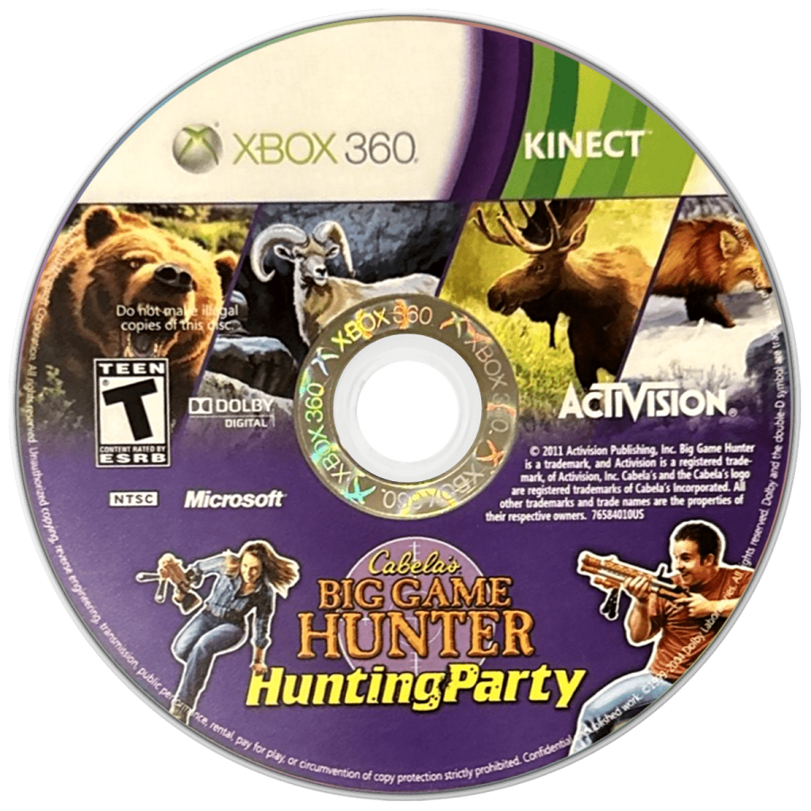 Cabela's Big Game Hunter: Hunting Party disc for Xbox 360 (X360) hunting party sports video game