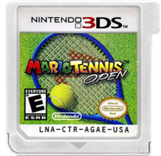 Mario Tennis Open retro Nintendo 3DS video game Mario Tennis sports tennis multiplayer competitive gameplay Mario characters arcade style matches handheld console title Nintendo 3DS release cartridge
