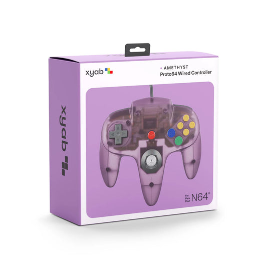 XYAB brand amethyst Nintendo 64 controller wired gaming accessory