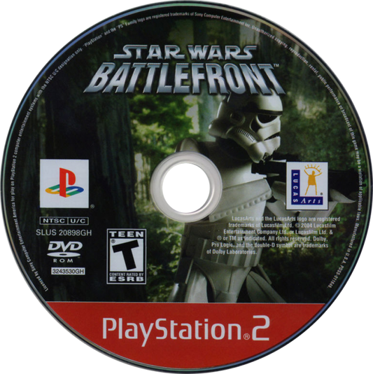 Star Wars Battlefront PS2 PlayStation 2 first person shooter third person shooter multiplayer galactic warfare action game retro video game disc Greatest Hits edition