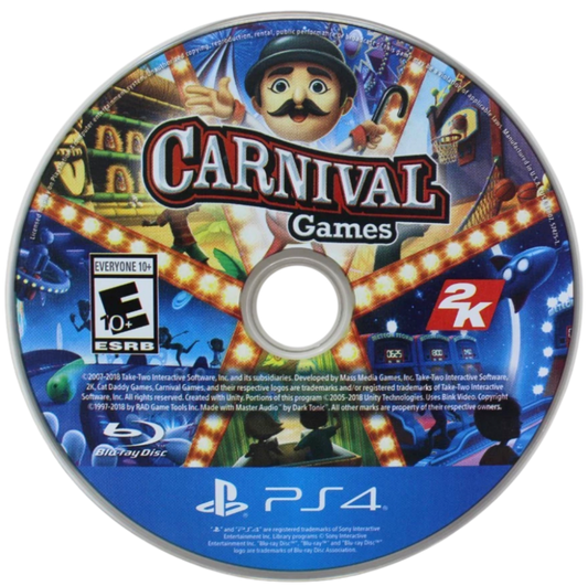 Carnival Games disc for PlayStation 4 (PS4) party mini-game collection