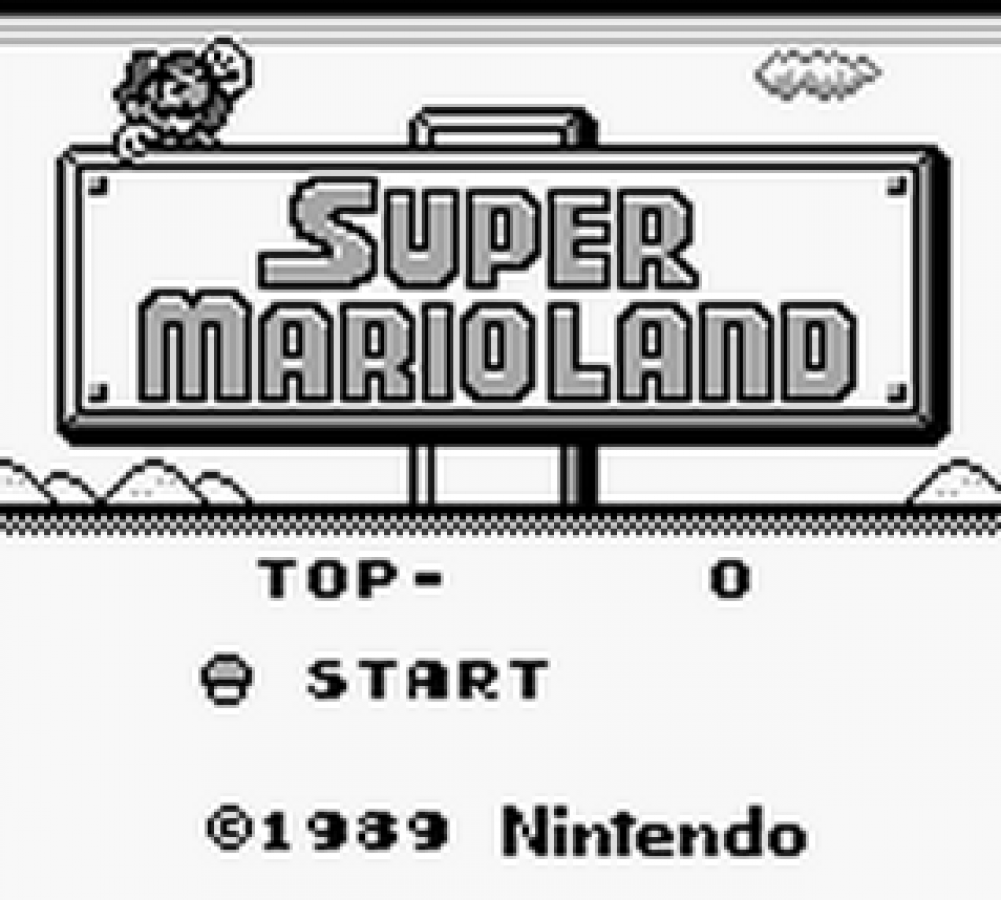 Super Mario Land title screen for Nintendo Game Boy
