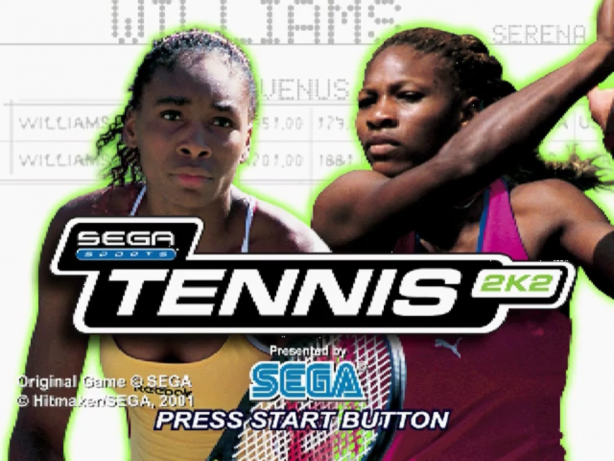 Tennis 2K2 title screen for Sega Dreamcast (DC) video game