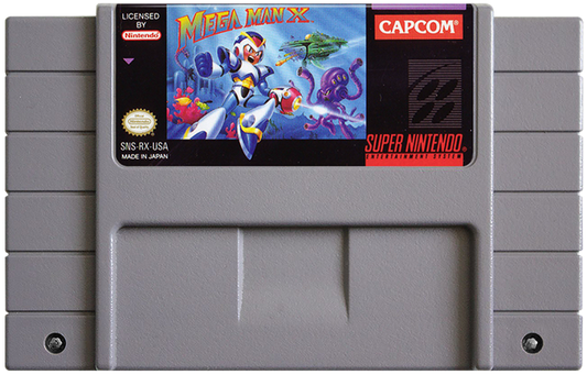 Mega Man X cartridge for Super Nintendo Entertainment System (SNES) retro video game